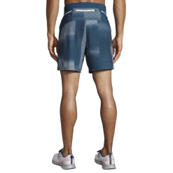 BROOKS Men's Sherpa 7" Short (406 - Indigo Rush Altitude Print) -Brooks Store 0840042C 5A93 4A73 BD0D BAC0408F9800