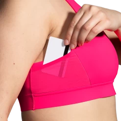 BROOKS Women's Drive 3 Pocket Run Bra (620 - Hyper Pink) -Brooks Store 0C72B45A DF05 4136 801A 4C0C137C329C