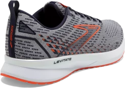 BROOKS Men's Levitate 5 (034 - Grey/Peacoat/Flame) -Brooks Store 110370 034 H Levitate 5