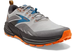 BROOKS Men's Cascadia 16 (038 - Oyster Mushroom/Alloy/Orange) -Brooks Store 110376 038 A Cascadia 16