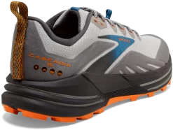 BROOKS Men's Cascadia 16 (038 - Oyster Mushroom/Alloy/Orange) -Brooks Store 110376 038 H Cascadia 16