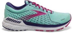 BROOKS Women's Adrenaline GTS 21 (339 - Yucca/Navy Blue/Fuchsia)