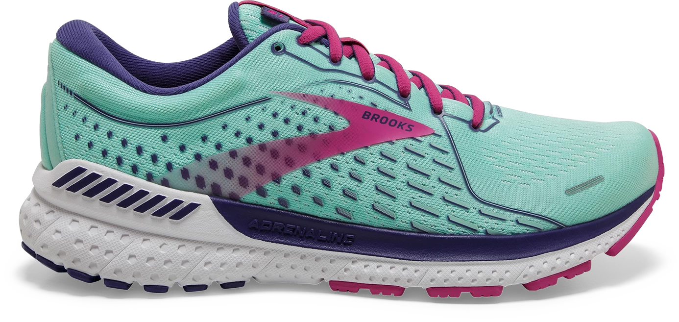 BROOKS Women's Adrenaline GTS 21 (339 - Yucca/Navy Blue/Fuchsia) 1 BROOKS Women's Adrenaline GTS 21 (339 - Yucca/Navy Blue/Fuchsia)
