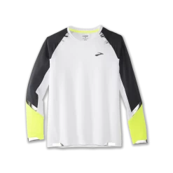 BROOKS Men’s Run Visible Long-Sleeve (134 - White/Asphalt/Nightlife)