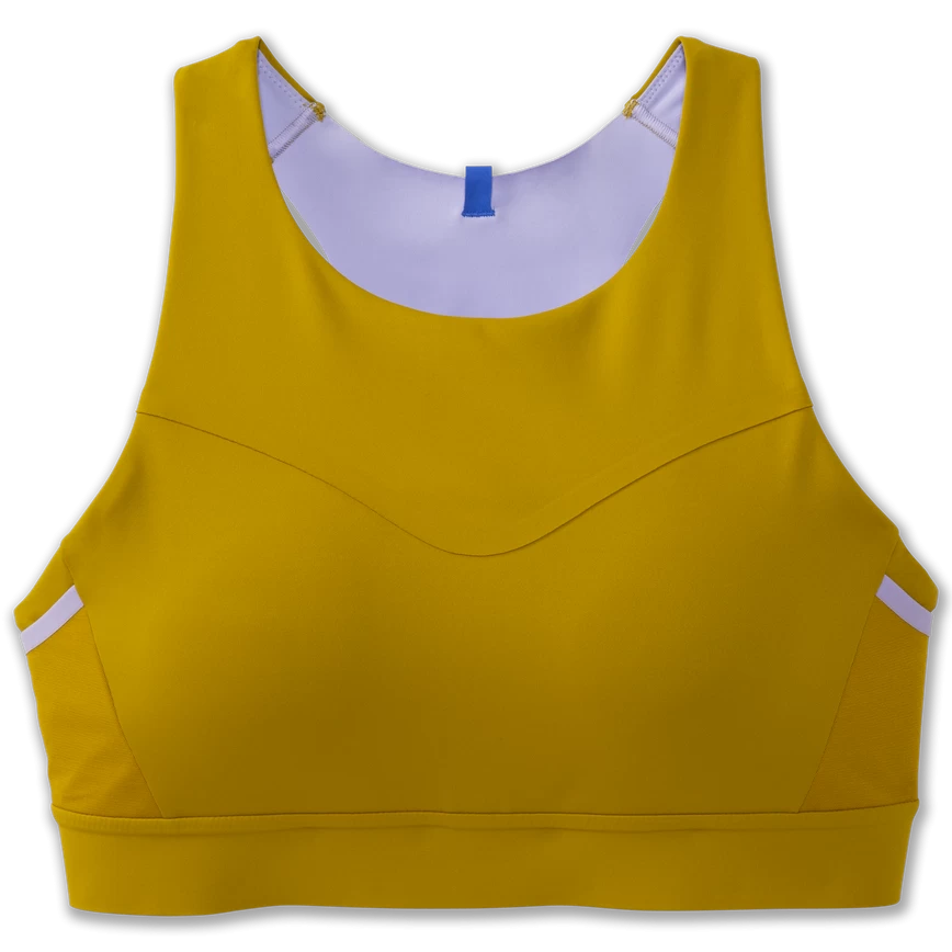 BROOKS Women's Drive 3 Pocket Run Bra (362 - Golden Hour/Violet Dash) 1 BROOKS Women's Drive 3 Pocket Run Bra (362 - Golden Hour/Violet Dash)