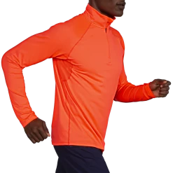 BROOKS Men's Dash 1/2 Zip (811 - Vivid Flame) -Brooks Store 211298 811 mv dash half zip mens long sleeve running shirt