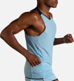 BROOKS Men's Atmosphere Singlet (492 - Pool/Navy) -Brooks Store 211318 492 MV Atmosphere Singlet
