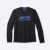 BROOKS Men's Distance Graphic Long Sleeve (095 - Black/Heritage)
