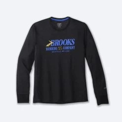 BROOKS Men's Distance Graphic Long Sleeve (095 - Black/Heritage)