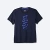 BROOKS Men’s Distance Graphic Short Sleeve (429 - Navy/ Bluetiful Run Wave)