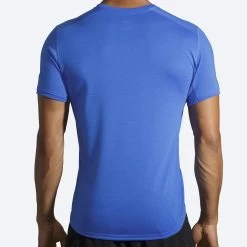 BROOKS Men's Distance Short Sleeve (471 - Heather Bluetiful) -Brooks Store 211323 471 mb distance mens short sleeve running shirt