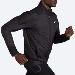 BROOKS Men's Shield Hybrid Jacket 2.0 (001 - Black) -Brooks Store 211415 001 mv shield hybrid jacket mens running jacket