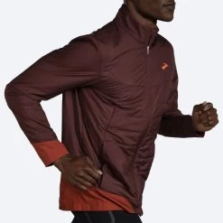 BROOKS Men's Shield Hybrid Jacket 2.0 (223 - Run Raisin/Copper) -Brooks Store 211415 223 mv shield hybrid jacket mens running jacket