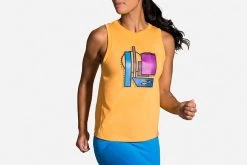 Women's Brooks Distance Graphic Tank 221470-766 -Brooks Store 221470 766 MA Distance Graphic Tank