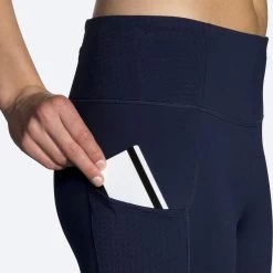 BROOKS Women's Method 1/2 Crop Tight (451 - Navy) -Brooks Store 221477 451 d2 method half crop tight womens womens running tight