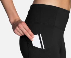 BROOKS Women's Method 1/2 Crop Tight (001 - Black) -Brooks Store 221477 001 D2 Method 12 Crop Tight