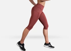 BROOKS Women's Method 1/2 Crop Tight (648 - Terracotta Print) -Brooks Store 221477 648 mv Method 12 Crop Tight