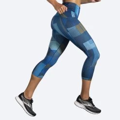 BROOKS Women's Method 3/4 Tight (441 - Motion Print) -Brooks Store 221522 441 mv method three quarter womens running capri