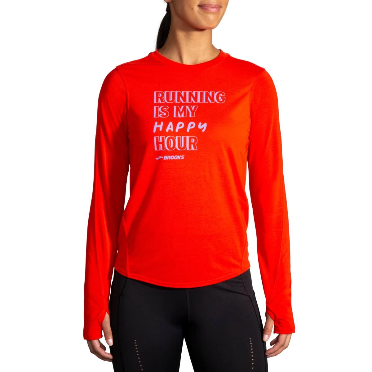 Women's Brooks Running Is My Happy Hour Long Sleeve 221540-624 2 Women's Brooks Running Is My Happy Hour Long Sleeve 221540-624 - Image 2
