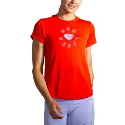 Women's Brooks Run Happy Short Sleeve 221541-635 -Brooks Store 221541 635 MA Distance Graphic Short Sleeve