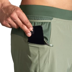 BROOKS Men's Sherpa 7" 2-in-1 Short (315 - Pebble/Dark Pebble) -Brooks Store 35F72747 1623 4EB6 9881 2014774FE304