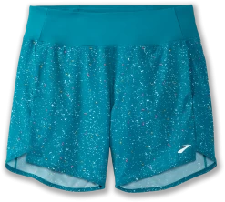 BROOKS Women's Chaser 7" Short (486 - Lagoon Speckle Print/Lagoon)