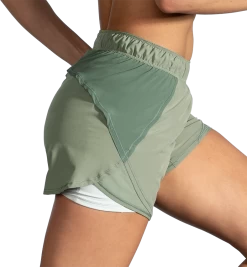 BROOKS Women's Chaser 5" 2-in-1 Short (326 - Pebble/Dark Pebble/Cool) -Brooks Store 642CE88F E0C4 42B2 A1D7 8A9CF596E638