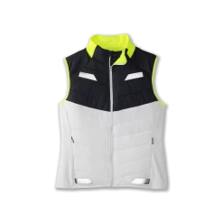 BROOKS Women's Run Visible Insulated Vest (134 - White/Asphalt/Nightlife)