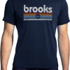 Men's Distance Short Sleeve 2.0 (496 - Heather Navy/Brooks Track Stripe)