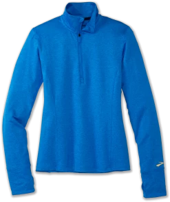BROOKS Women's Dash 1/2 Zip (437 - Heather/Blue Bolt)