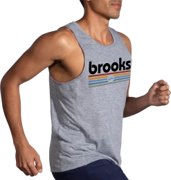 Men's Distance Tank 2.0 (061 - Heather Ash/Brooks Track Stripe) -Brooks Store 8729F428 4E1A 45F7 A601 217E36369D1D