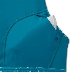 BROOKS Women's Drive 3 Pocket Run Bra (464 - Lagoon Speckle Print) -Brooks Store 9095D746 AF43 4AFC B350 338B7F7B8023