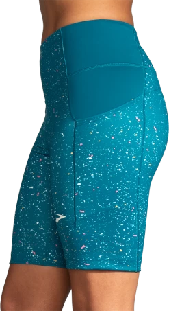 BROOKS Women's Method 8" Short Tight (486 - Lagoon Speckle Print/Lagoon) -Brooks Store B1C21730 CC19 4B9F B582 5A4940E9DB72