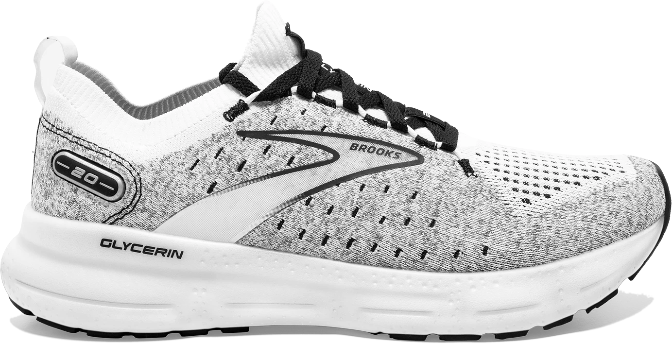 BROOKS Men’s Glycerin Stealthfit 20 (135 - White/Grey/Black) 1 BROOKS Men’s Glycerin Stealthfit 20 (135 - White/Grey/Black)