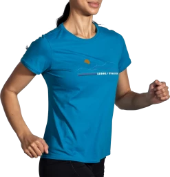 Women's Distance Short Sleeve 2.0 (487 - Pacific/Brooks Mountain Run) -Brooks Store BAC8C7CD 7471 49D9 993F 9068CA4207E9
