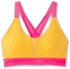 BROOKS Women's Drive Plunge Bra 2.0 (889 - Sun Glow/Hyper Pink)
