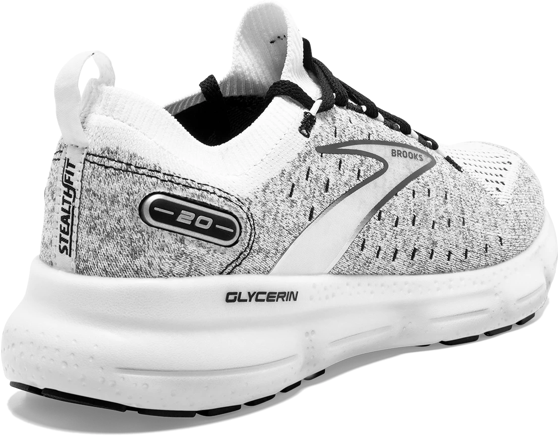 BROOKS Men’s Glycerin Stealthfit 20 (135 - White/Grey/Black) 5 BROOKS Men’s Glycerin Stealthfit 20 (135 - White/Grey/Black) - Image 5
