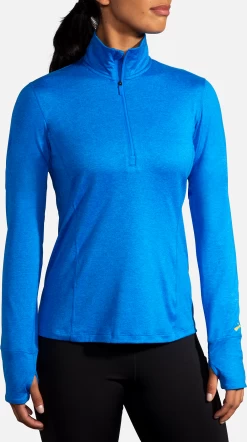 BROOKS Women's Dash 1/2 Zip (437 - Heather/Blue Bolt) 9 BROOKS Women's Dash 1/2 Zip (437 - Heather/Blue Bolt) -Brooks Store DE1040E9 DAAF 4A17 9D4B BC8FC01F304E