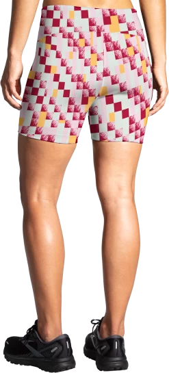 BROOKS Women's Moment 5" Running Short Tight (128 - Pace Check Print) -Brooks Store E74E59B3 0D40 4BF7 8BBB 927C790599EF