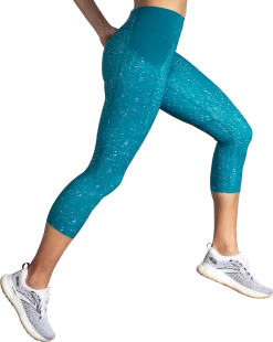 BROOKS Women's Method 3/4 Tight (486 - Lagoon Speckle Print/Lagoon) -Brooks Store E7D92900 B219 48A2 894F 002542A6F1EE