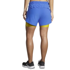 BROOKS Women's Chaser 5" 2-in-1 Short (414 - Bluetiful/Golden Hour) -Brooks Store F5730263 7300 460B AFDD 069430071C75