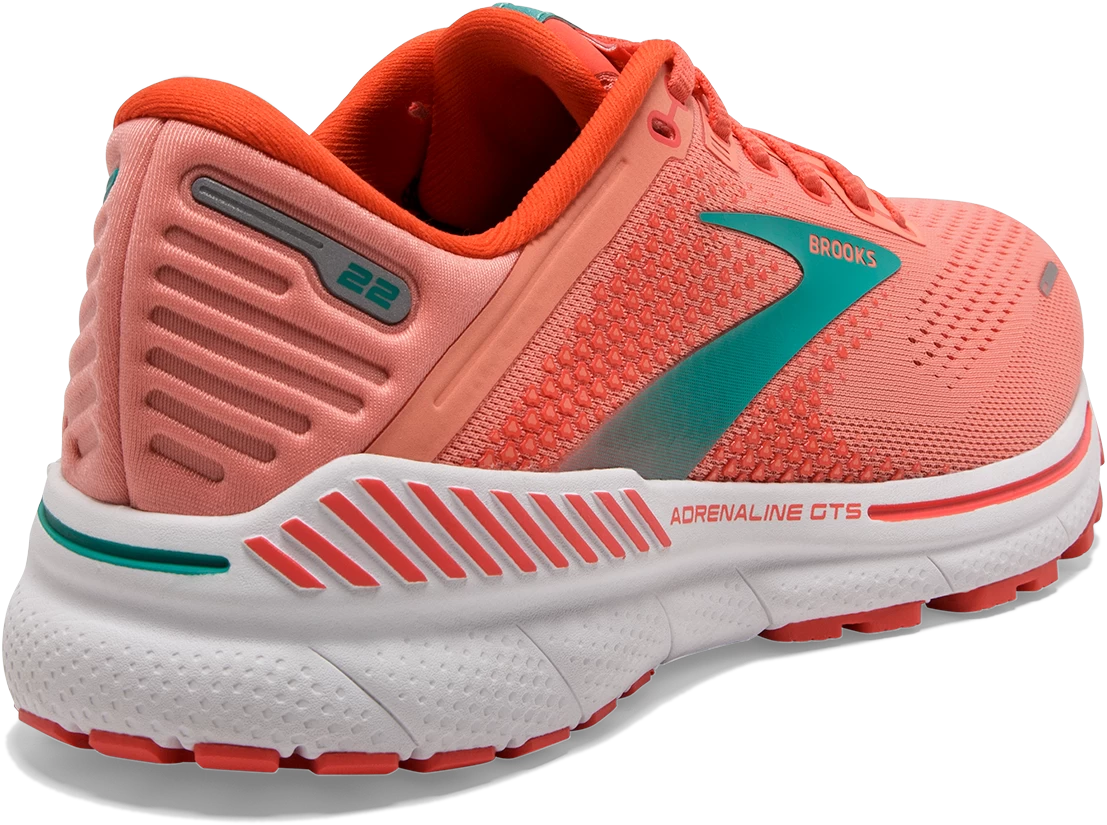 BROOKS Women’s Adrenaline GTS 22 (680 - Coral/Latigo Bay/White) 4 BROOKS Women’s Adrenaline GTS 22 (680 - Coral/Latigo Bay/White) - Image 4